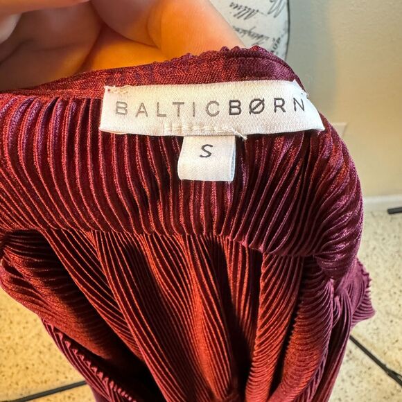 NWT BALTIC BORN Athena Pleated Ribbed Maxi Dress Mulberry Bridesmaid Sz S - Picture 8 of 10